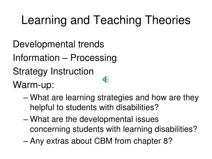learning and teaching theories
