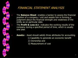 FINANCIAL STATEMENT ANALYSIS