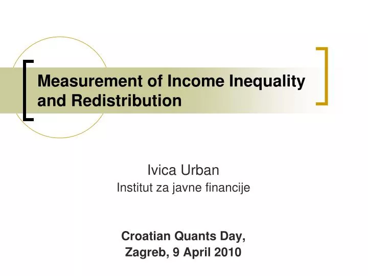 measurement of income inequality and redistribution