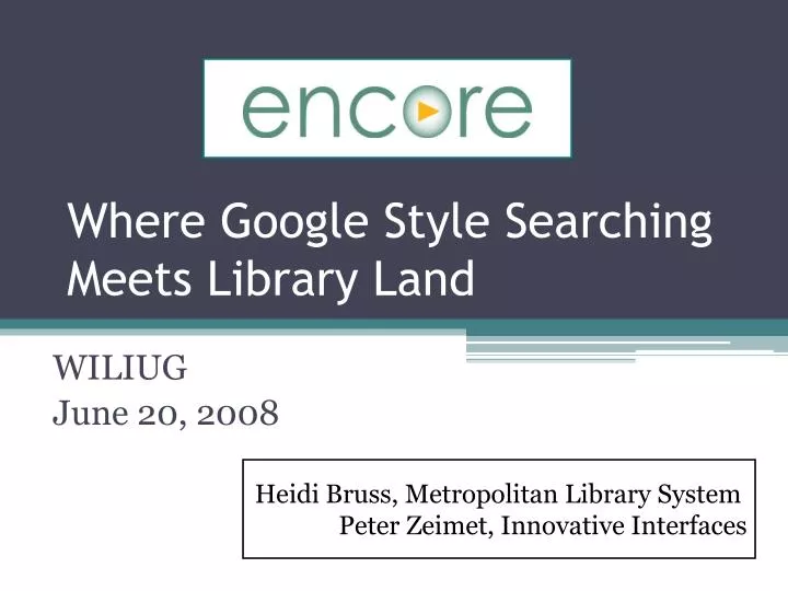 where google style searching meets library land