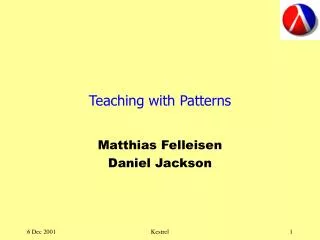 Teaching with Patterns
