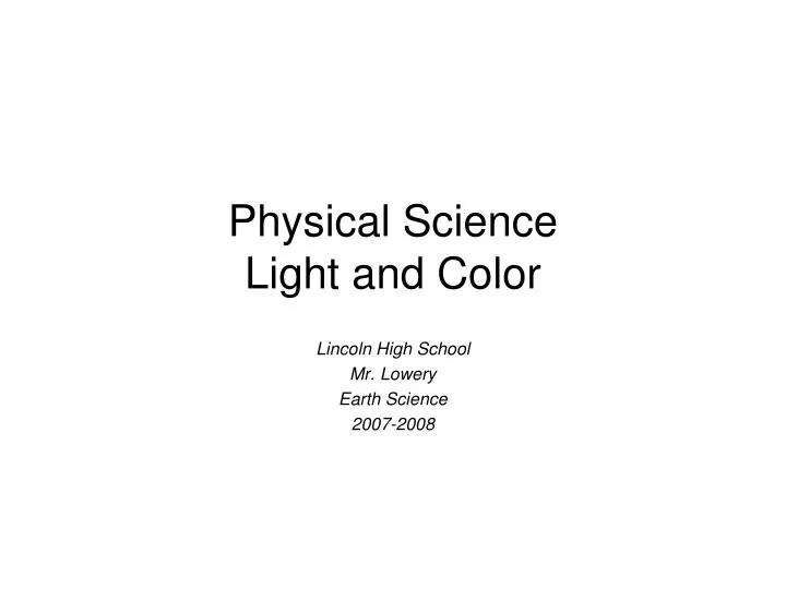 physical science light and color