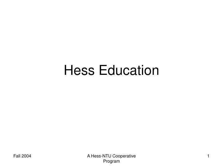hess education
