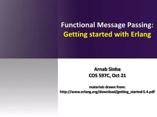 Functional Message Passing: Getting started with Erlang