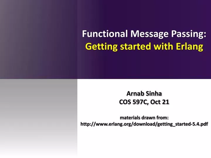 functional message passing getting started with erlang