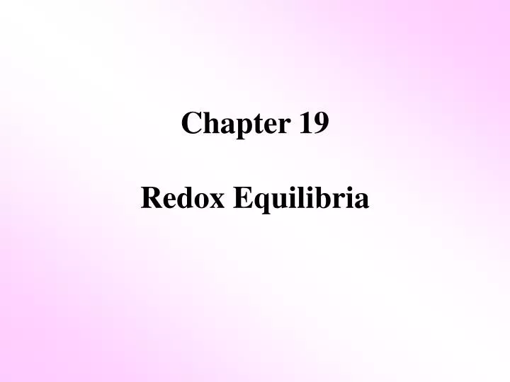 chapter 19 redox equilibria