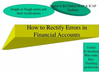 How to Rectify Errors in Financial Accounts