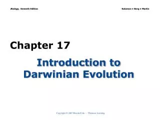 Introduction to Darwinian Evolution