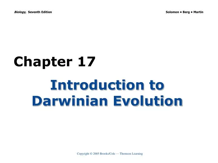 introduction to darwinian evolution