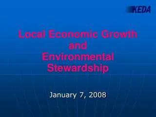 Local Economic Growth and Environmental Stewardship