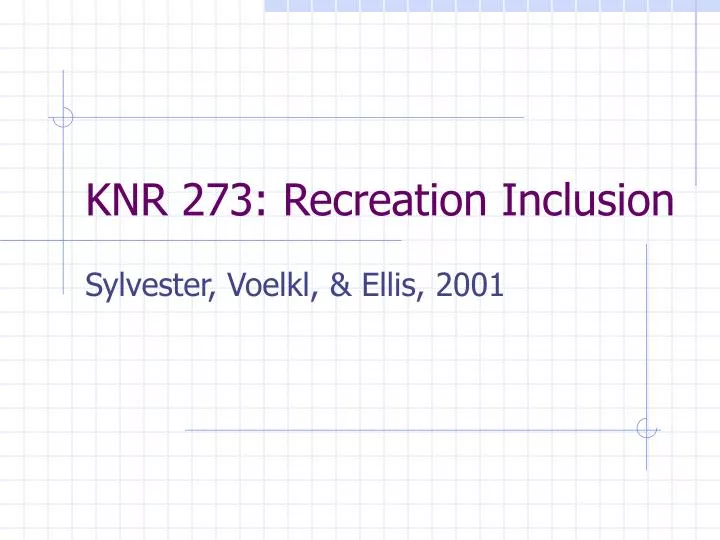 knr 273 recreation inclusion