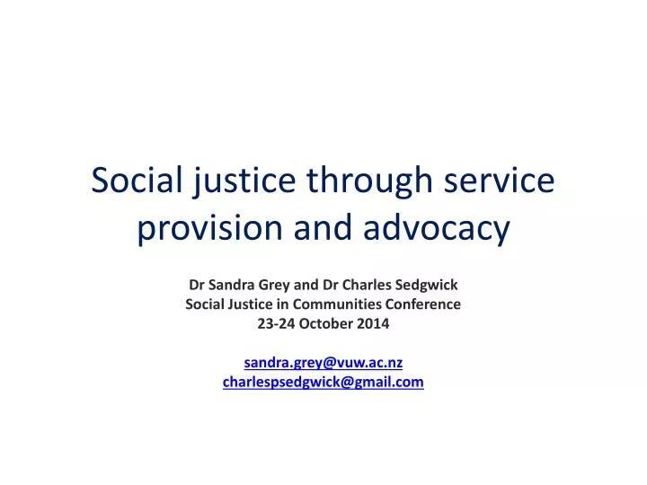 social justice through service provision and advocacy