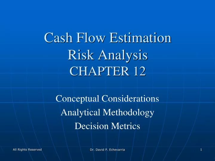 cash flow estimation risk analysis chapter 12