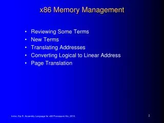 x86 Memory Management