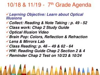10/18 &amp; 11/19 - 7 th Grade Agenda