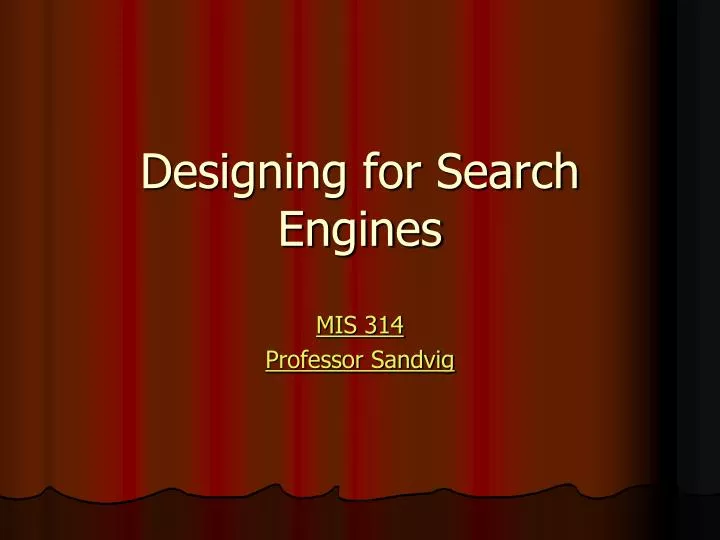 designing for search engines