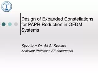Design of Expanded Constellations for PAPR Reduction in OFDM Systems