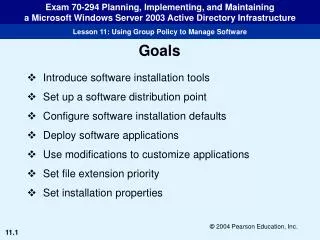 Introduce software installation tools Set up a software distribution point