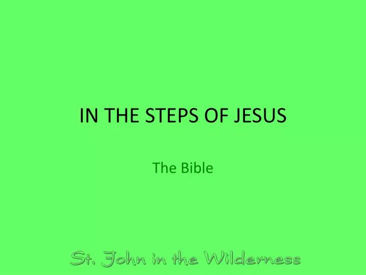 in the steps of jesus