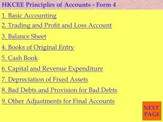 HKCEE Principles of Accounts - Form 4