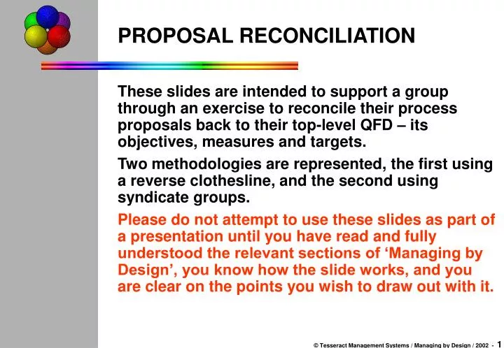 proposal reconciliation