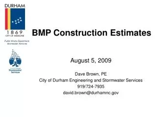 BMP Construction Estimates