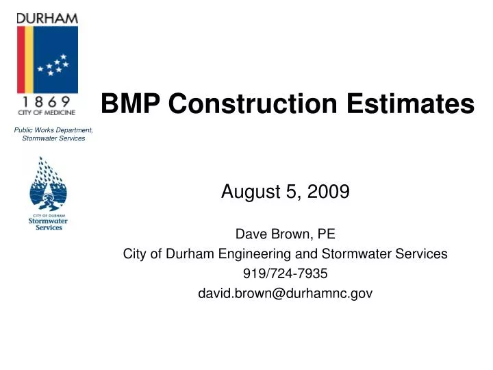 bmp construction estimates