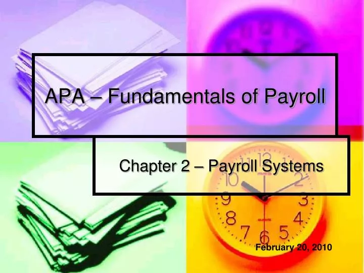 apa fundamentals of payroll