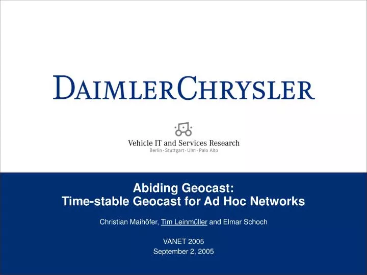 abiding geocast time stable geocast for ad hoc networks