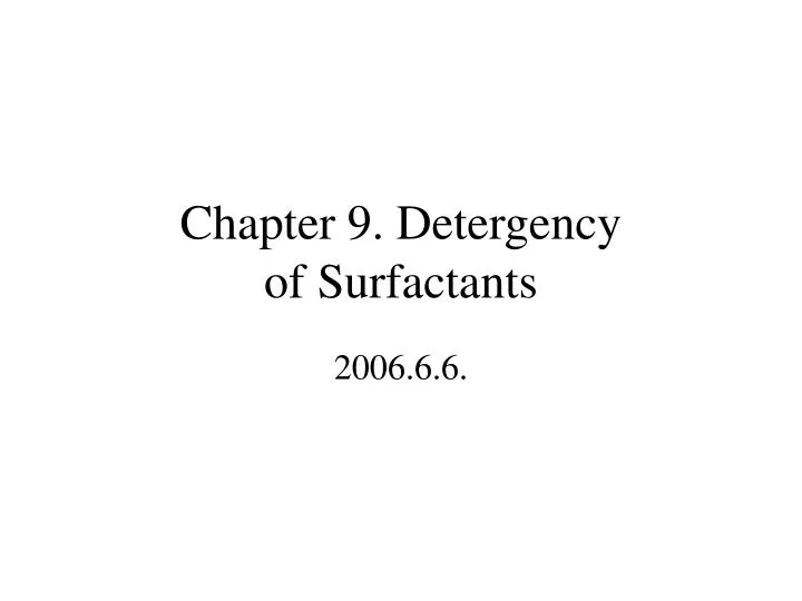 chapter 9 detergency of surfactants