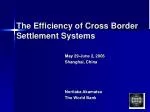The Efficiency of Cross Border Settlement Systems
