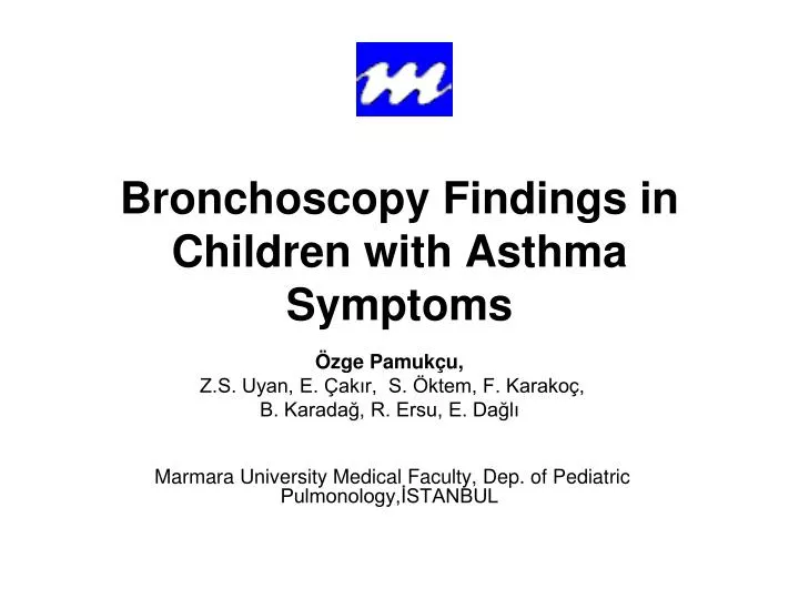 bronchoscopy findings in children with asthma symptoms