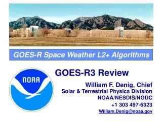 GOES-R Space Weather L2+ Algorithms