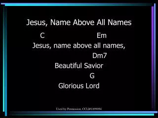 Jesus, Name Above All Names