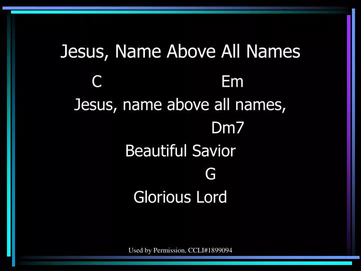 jesus name above all names