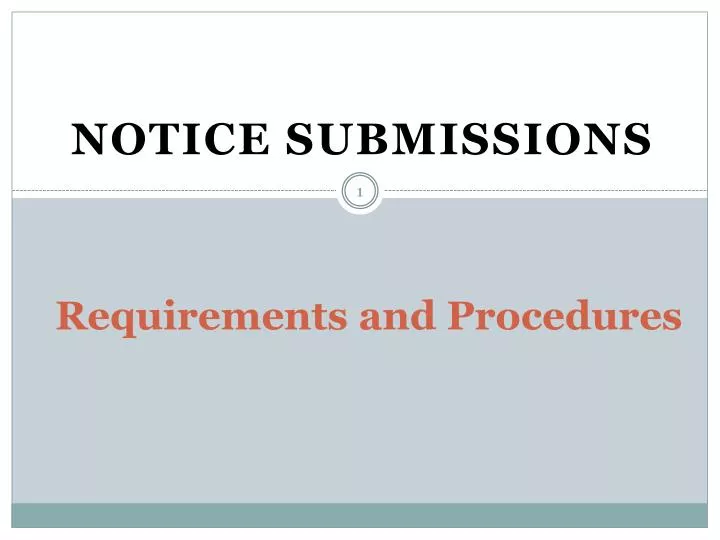 requirements and procedures