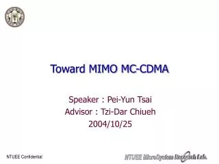 Toward MIMO MC-CDMA