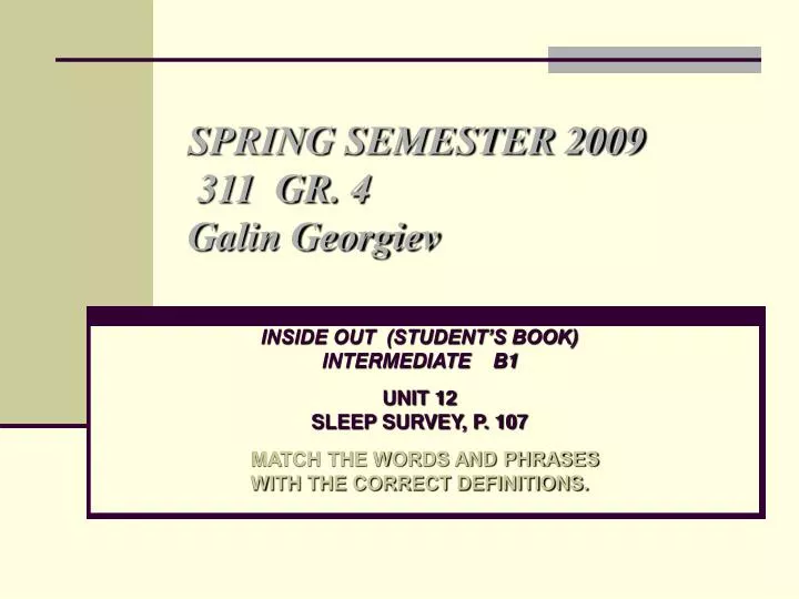 spring semester 2009 311 gr 4 galin georgiev
