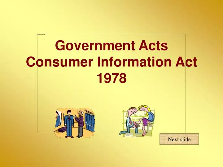 government acts consumer information act 1978