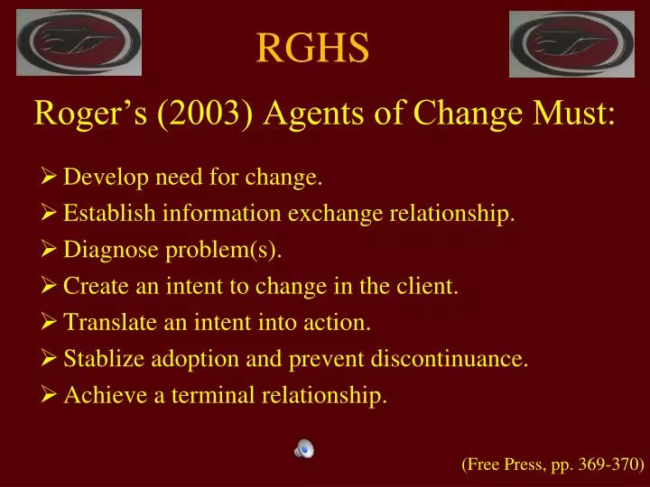 roger s 2003 agents of change must