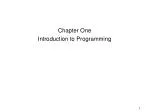 Chapter One Introduction to Programming - slide 1