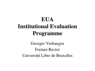 EUA Institutional Evaluation Programme