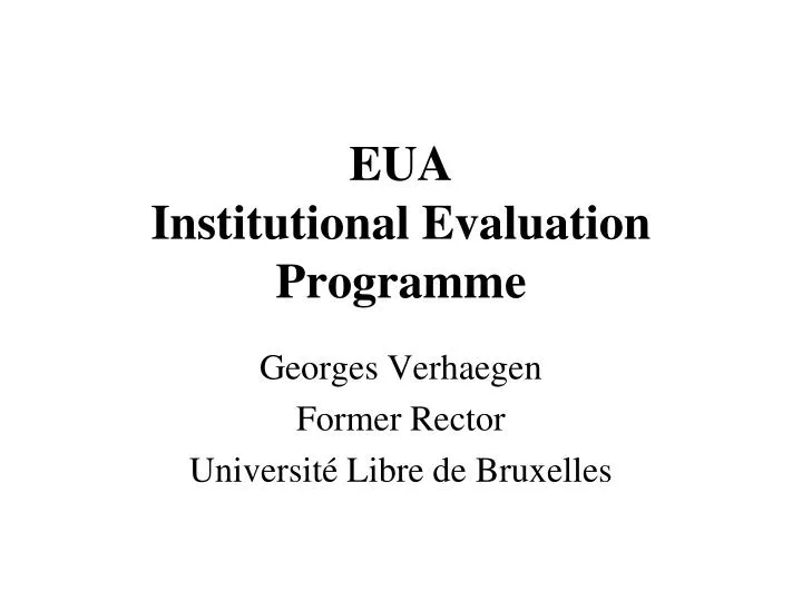 eua institutional evaluation programme