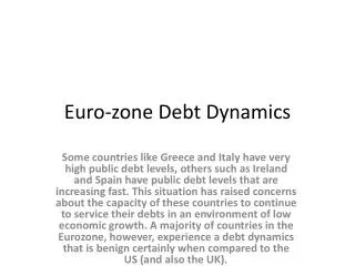 Euro-zone Debt Dynamics