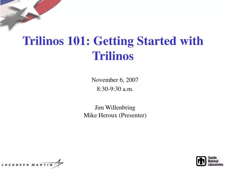 trilinos 101 getting started with trilinos