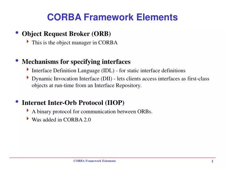 corba framework elements