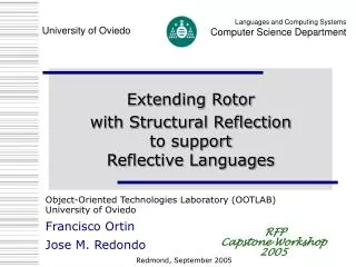 Extending Rotor with Structural Reflection to support Reflective Languages