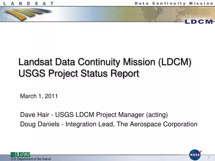 landsat data continuity mission ldcm usgs project status report