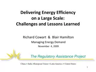 Delivering Energy Efficiency on a Large Scale: Challenges and Lessons Learned