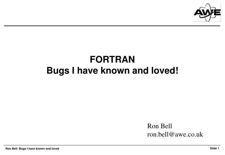 fortran bugs i have known and loved